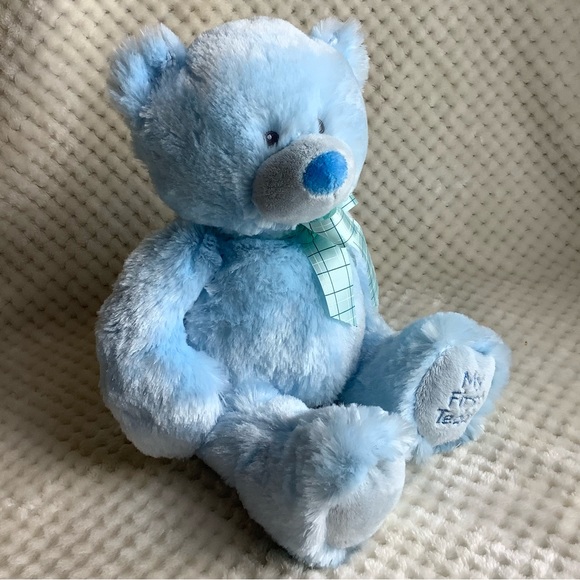 GANZ Other - BABY GANZ My First Teddy Plush Blue Bear Stuffed Animal Toy Embroidered Eyes